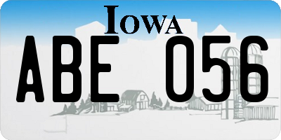 IA license plate ABE056