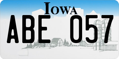 IA license plate ABE057