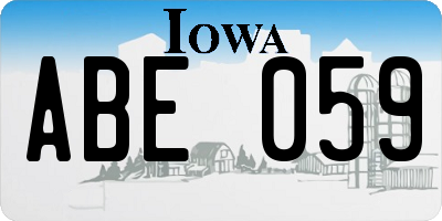 IA license plate ABE059