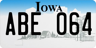 IA license plate ABE064