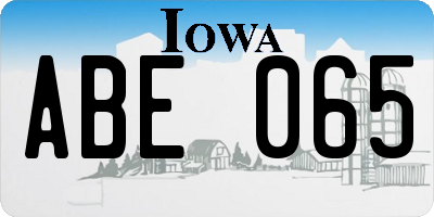 IA license plate ABE065