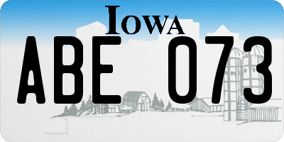 IA license plate ABE073
