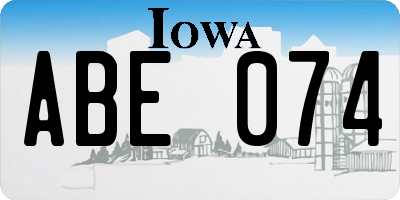 IA license plate ABE074