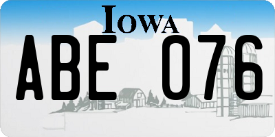 IA license plate ABE076