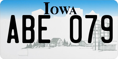 IA license plate ABE079