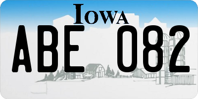 IA license plate ABE082