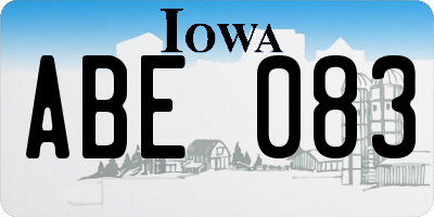 IA license plate ABE083
