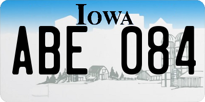 IA license plate ABE084