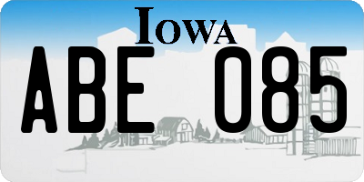 IA license plate ABE085