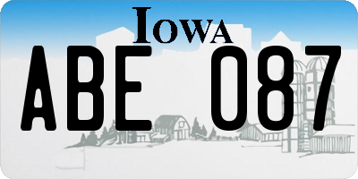 IA license plate ABE087