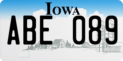 IA license plate ABE089
