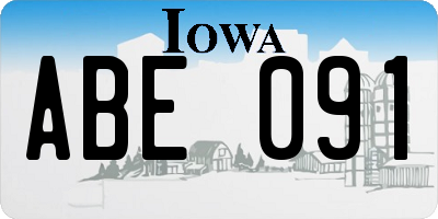 IA license plate ABE091