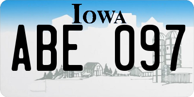 IA license plate ABE097
