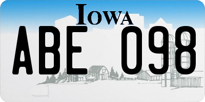 IA license plate ABE098