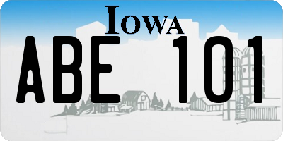 IA license plate ABE101