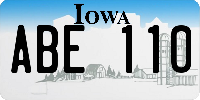 IA license plate ABE110