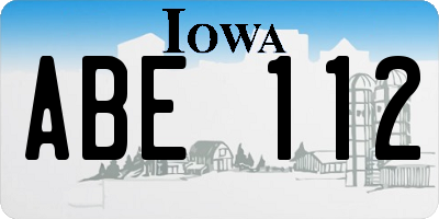 IA license plate ABE112