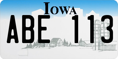 IA license plate ABE113