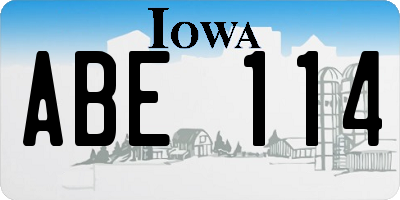 IA license plate ABE114