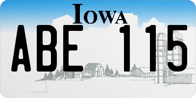 IA license plate ABE115