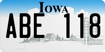 IA license plate ABE118