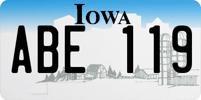 IA license plate ABE119
