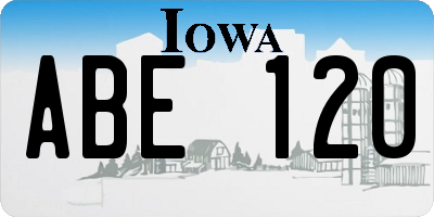IA license plate ABE120