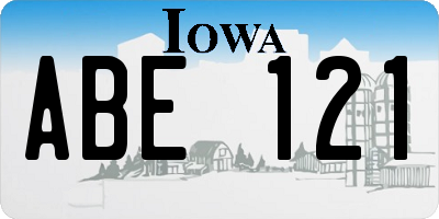 IA license plate ABE121