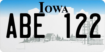 IA license plate ABE122