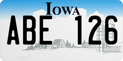 IA license plate ABE126