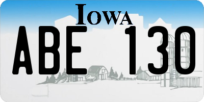 IA license plate ABE130