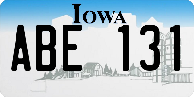 IA license plate ABE131