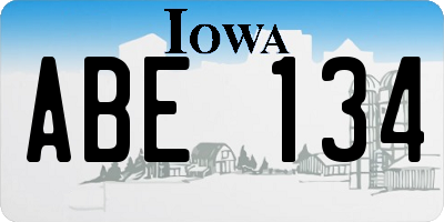 IA license plate ABE134