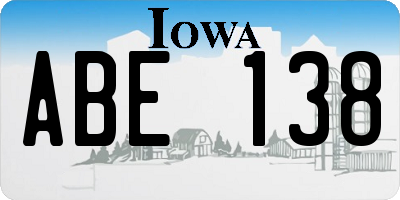 IA license plate ABE138