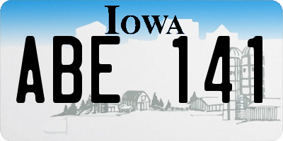 IA license plate ABE141