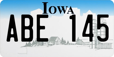 IA license plate ABE145
