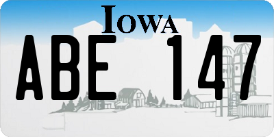 IA license plate ABE147