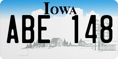 IA license plate ABE148