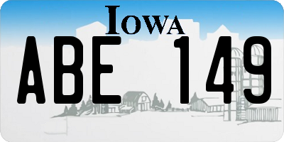 IA license plate ABE149