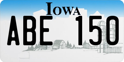 IA license plate ABE150