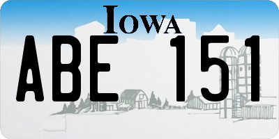 IA license plate ABE151