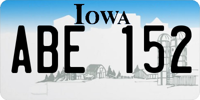 IA license plate ABE152