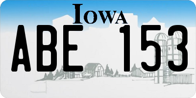 IA license plate ABE153
