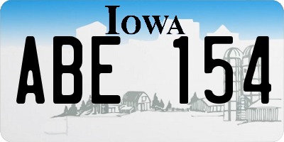 IA license plate ABE154