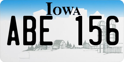 IA license plate ABE156