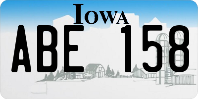 IA license plate ABE158