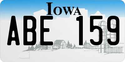 IA license plate ABE159