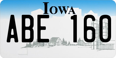 IA license plate ABE160
