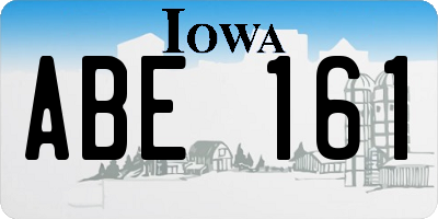IA license plate ABE161