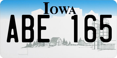 IA license plate ABE165